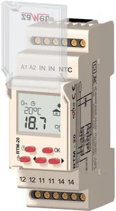 Zamel Termoregulator elektroniczny temperatury 5-60 °C bez sondy 2-modułowy 16A typ: - Regulatory i termostaty - miniaturka - grafika 2