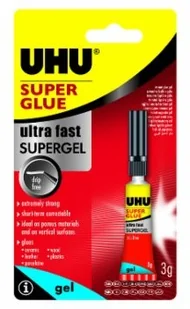 UHU Klej Super Power Gel 3g 40360 - Kleje biurowe - miniaturka - grafika 2