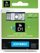 Papier do drukarek - Dymo Tama D1 12mm x 7 m przezroczysta/biay nadruk (45020) S0720600 - miniaturka - grafika 1