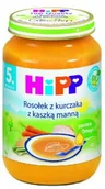 Dania dla dzieci - HiPP ROSOŁEK Z KURCZAKA Z KASZKĄ MANNĄ BIO 190G - miniaturka - grafika 1