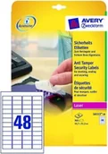Pozostałe akcesoria dla plastyków - Avery Zweckform Etykiety zabezpieczające - plomby; A4, 20 ark./op., 45,7 x 21,2 - miniaturka - grafika 1