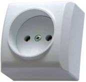 Gniazdka elektryczne - LEDart pojedyncze bez uziemienia natynkowe IP20 białe GN-1B/00 Bis Ospel - miniaturka - grafika 1