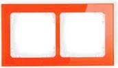 Klawisze i ramki - Karlik Ramka uniwersalna 2-krotna efekt szkła pomarańczowy spód biały 13-0-DRS-2 - miniaturka - grafika 1