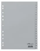 Przekładki do segregatorów - DURABLE Przekładka PP A4 szare, nadrukowane indeksy, 1-20, 20 części - miniaturka - grafika 1