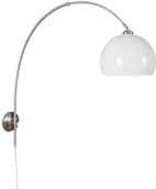 Lampy ścienne - QAZQA Stalowa lampa ścienna w stylu retro z regulowanym białym kloszem - miniaturka - grafika 1