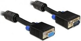 Delock Kabel do monitora, przedłużacz SVGA D-sub żeńskie - męskie, ferryt,ekran5 m czarny (82566) - Kable komputerowe i do monitorów - miniaturka - grafika 2
