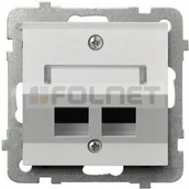 Gniazdka elektryczne - Ospel Gniazdo Komputer Podwójne skośne, bez modułu - GPK-2RS/P/33 - miniaturka - grafika 1