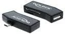 Huby USB - Delock Czytnik Micro USB OTG + 1 x port USB 91730 - miniaturka - grafika 1