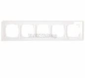 Klawisze i ramki - Karlik Ramka 5-krotna efekt szkła biała/biały 0-0-DRS-5 - miniaturka - grafika 1
