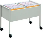 Inne meble biurowe - Durable ECONOMY wózek na teczki zawieszkowe, 100 DUO, szary - miniaturka - grafika 1