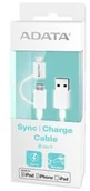 Pozostałe akcesoria do telefonów - Apple ADATA Kabel USB-Lightning/ microUSB 1m White AMFI2IN1-100CM-CWH - miniaturka - grafika 1