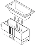Nogi i stelaże do wanien - Schedpol Nośnik styropianowy 120-170 x 70 do wanien prostokątnych 1.028 - miniaturka - grafika 1