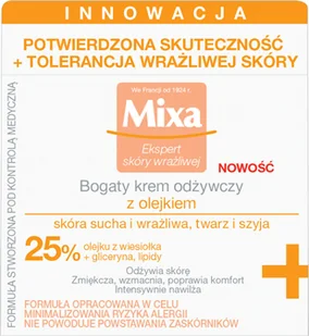 MIXA Bogaty krem odżywczy 25% oleju z wiesiołka i nawilżających składników 50ml - Kremy do twarzy - miniaturka - grafika 4