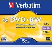Verbatim Dysk DVD+RW 4.7GB 4x JC 5Pack 43229-28 - Nośniki danych - miniaturka - grafika 2