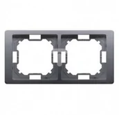 Klawisze i ramki - Kontakt Simon BASIC NEOS Ramka SREBRNY MAT BMRC2/43 - miniaturka - grafika 1