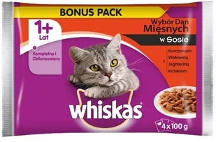 Whiskas Mięsne Dania w sosie - Saszetka 4x100g - Mokra karma dla kotów - miniaturka - grafika 2