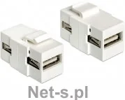 Pozostałe akcesoria sieciowe - Delock Moduł Keystone USB 2.0 A F A F (86317) - miniaturka - grafika 1