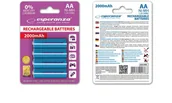 Ładowarki i akumulatory - Esperanza EZA104B Akumulatorki Ni-MH AA 2000MAH -4 SZTUKI - NIEBIESKIE EZA104B - 5901299923368 - miniaturka - grafika 1