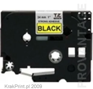 Brother TZ-S651 24mm Taśma Laminowana z ekstra mocnym klejem, czarny nadruk/żółt - Etykiety do drukarek - miniaturka - grafika 2