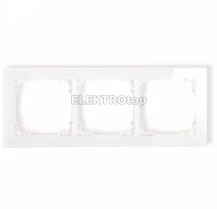 Karlik Ramka uniwersalna 3-krotna efekt szkła biały spód biały 0-0-DRS-3 - Klawisze i ramki - miniaturka - grafika 2