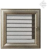 Akcesoria kominkowe - Kratki.pl Kratka kominkowa malowana OSKAR czarno-złota 17x17 z żaluzją 6674-898A - miniaturka - grafika 1