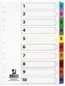 Przekładki do segregatorów - Q-Connect PBS Przekładka MYLAR kartonowe 1-10 A4 numeryczne kolorowe PB069 - miniaturka - grafika 1