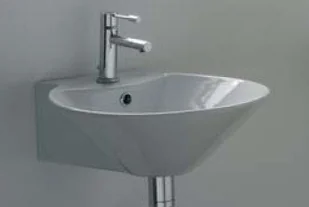 Scarabeo Laufen Kartell Umywalka wisząca 46x28x12 cm z otworem na baterię biała H8153350001111 H1210 - Umywalki - miniaturka - grafika 2