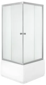 Novoterm Kerra Pico GL 80x80 profil satyna szkło faktura lnu + brodzik - Kabiny prysznicowe Novoterm Kerra Pico GL 80x80 profil satyna szkło faktura lnu + brodzik - Kabiny prysznicowe - miniaturka - grafika 1