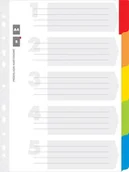 Przekładki do segregatorów - Office products Przekładka kartonowe 1 - 5 A4 z laminowanymi indeksami - N2595 N - miniaturka - grafika 1