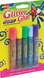 Amos Klej z brokatem Konfetti 5 kolorów WIKR-064252 WIKR-064252 - Kleje biurowe - miniaturka - grafika 2