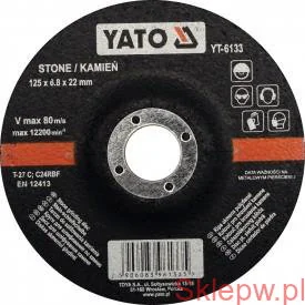 Yato Tarcza do szlifowania kamienia 125x6,8x22 mm YT-6133 - Materiały ścierne - miniaturka - grafika 2