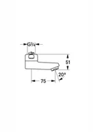 Wylewki do baterii - Grohe Grohtherm 2000 Special Wylewka obrotowa 7,5 cm chrom 13460000 - miniaturka - grafika 1
