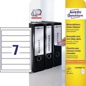 Etykiety do drukarek - Avery Zweckform Etykiety ZWECKFORM Na Segregatory Usuwalne 38x192mm 20 ark - miniaturka - grafika 1