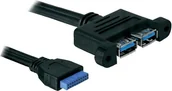 Kable USB - Delock Kabel USB 3.0 82941 [1x Złącze żeńskie USB 3.0 19-pin - 2x Złącze żeńskie - miniaturka - grafika 1