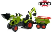 Jeździki dla dzieci - Falk Traktor Claas Axos Z Koparką I Wywrotką 1010Wh - miniaturka - grafika 1