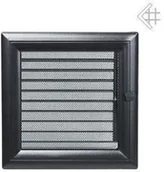 Akcesoria kominkowe - Kratki.pl Kratka kominkowa malowana OSKAR czarna 22x22 z żaluzją 6674-898A9_2013 - miniaturka - grafika 1