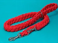 Smycze dla psów - Champion SMYCZ LINKA PLECIONA REGULOWANA CZERWONA 240CM - miniaturka - grafika 1