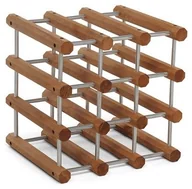 Pozostałe akcesoria barmańskie - Foppapedretti Stojak drewniany na butelki Foppapedretti Ilcantiniere - Orzech włoski / aluminium - miniaturka - grafika 1