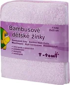 Inne akcesoria do pielęgnacji dzieci - T-tomi Myjki bambusowe do kąpieli 4 szt różowe - miniaturka - grafika 1