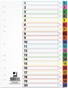 Q-Connect Przekładki A4 mylar 1-20 KF00165 - Przekładki do segregatorów - miniaturka - grafika 3