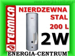 Termica wymiennik 200 L z 2 wężownicami do pomp ciepła, W2W200pc ze stali nierdz - Zasobniki i wymienniki - miniaturka - grafika 2