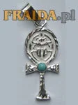 Wróżbiarstwo i radiestezja - Klucz Nilu (Ankh) z turkusem AgC 93 - miniaturka - grafika 1