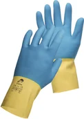 Rękawice robocze - Cerva Rękawice montażowe Caspia, lateks/neopren, rozm. 9, żółto-niebieskie V0110 - miniaturka - grafika 1