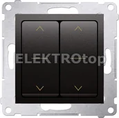 Wyłączniki światła i elektryczne - Kontakt Simon DZW2.01/48 Łącznik żaluzjowy podwójny. W komplecie z pierścieniem - miniaturka - grafika 1