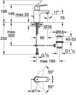 Grohe Eurosmart Cosmopolitan 3282500E - Baterie wannowe i prysznicowe Grohe Eurosmart Cosmopolitan 3282500E - Baterie wannowe i prysznicowe - miniaturka - grafika 2