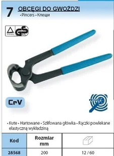 Proline obcęgi DO GWOŹDZI CrV ROZMIAR 200 mm 28568 - Kombinerki i obcęgi - miniaturka - grafika 2