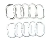 Zasłony prysznicowe - Kółka do zasłonek prysznicowych komplet 12 szt przezroczyste - miniaturka - grafika 1