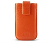 Etui i futerały do telefonów - Ksix BXKG04INJ Genuine Leder Handytasche Gold Elektra für Apple iPhone 4/4S Große L orange - miniaturka - grafika 1