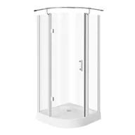 Kabiny prysznicowe - Novoterm Kerra Neptun 90x90 profil chrom szkło transparentne + brodzik - miniaturka - grafika 1