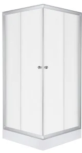 Novoterm Kerra Pico 90x90 profil satyna szkło faktura lnu + brodzik - Kabiny prysznicowe - miniaturka - grafika 2